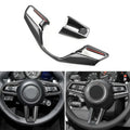 For Porsche Cayenne 2022 2023 Car Styling Interior Steering Wheel Cover Frame Trim Accessories Carbon Fiber Texture