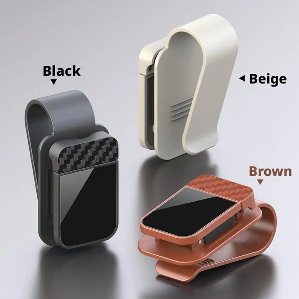 Car Sun Visor Glasses Holder Carbon Fiber Pattern Sunglasses Clip Ticket Card Mount Bracket Auto Interior Storage Accessories