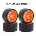 For 1/24 LOSI Micro-B On-Road Drift Racing Wheel Rims Hub with Tires Pre-mounted Pin For 1/28 Losi Micro-T WLtoys 244016