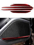 For Audi A4 B9 RS4 S4 2017 2018 2019 Car Interior Decorative Accessories Carbon Fiber Inside Door Speaker Stickers Trim Strip