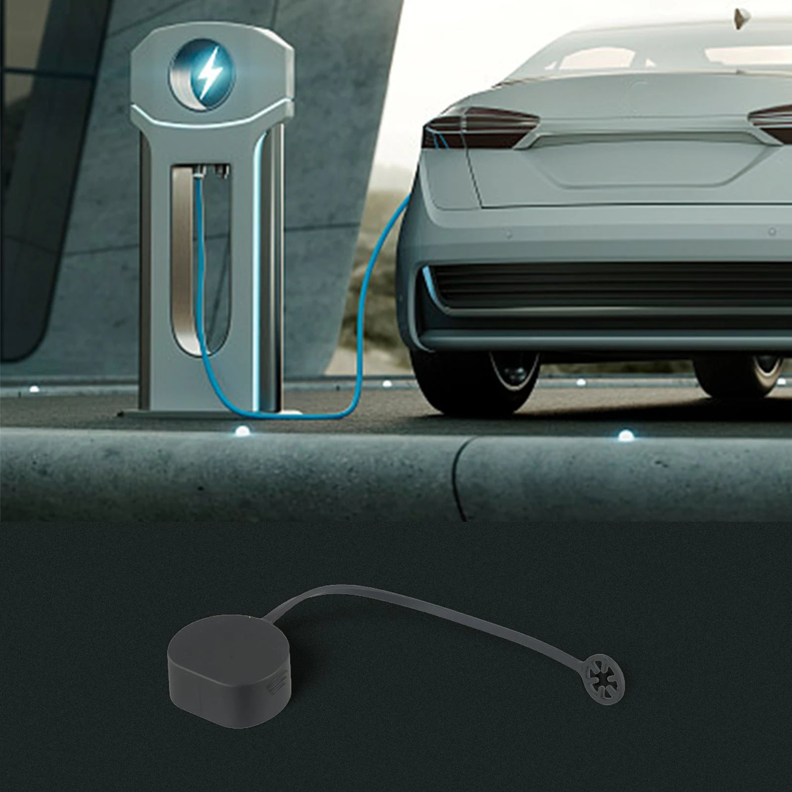 Electric Vehicle Charger  Port Cover   For Type 2 EV Charging Stations Rubber Protective Cover