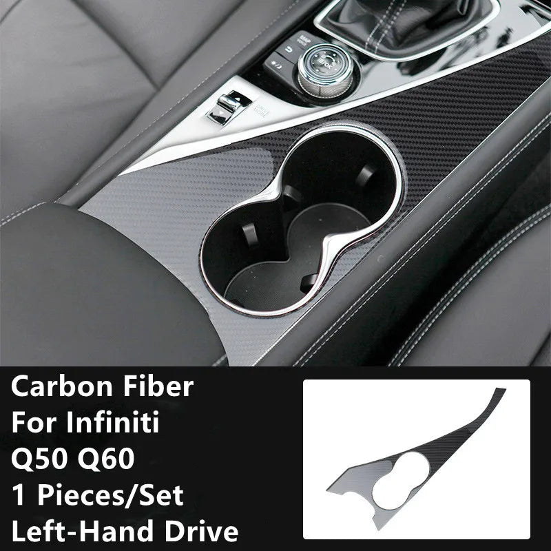 Carbon Fiber Car Interior Modification Cover Trim Strips Decorative Stickers For Infiniti Q50 Q60 Car Styling Inner Accessories