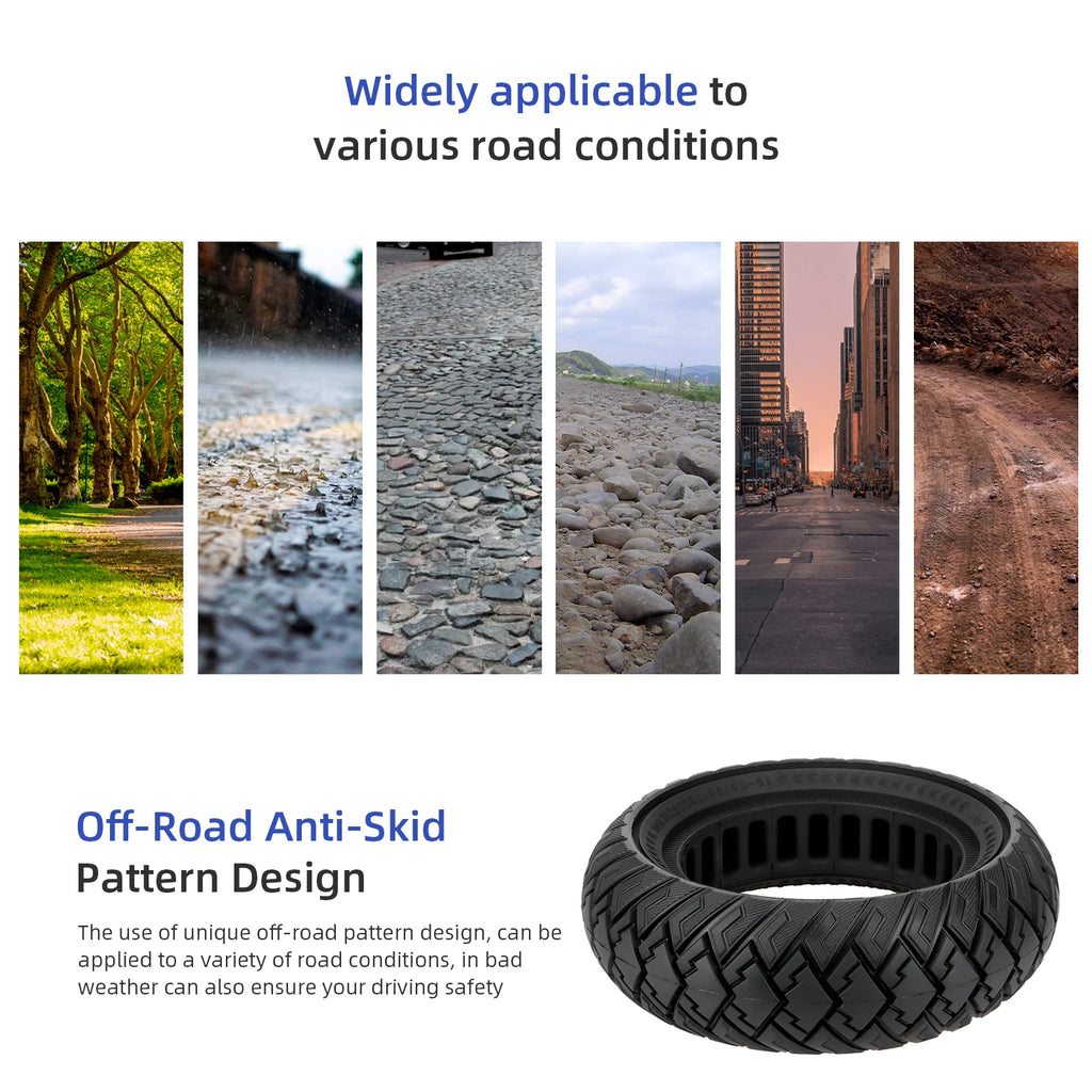 Ulip 10Inch 10x3 Off-Road Solid Tires 255x80(80/65-6) Puncture-proof Tyres For Zero 10x/Dualtron/KaaboKugoo/Inokim/Joyor Scooter