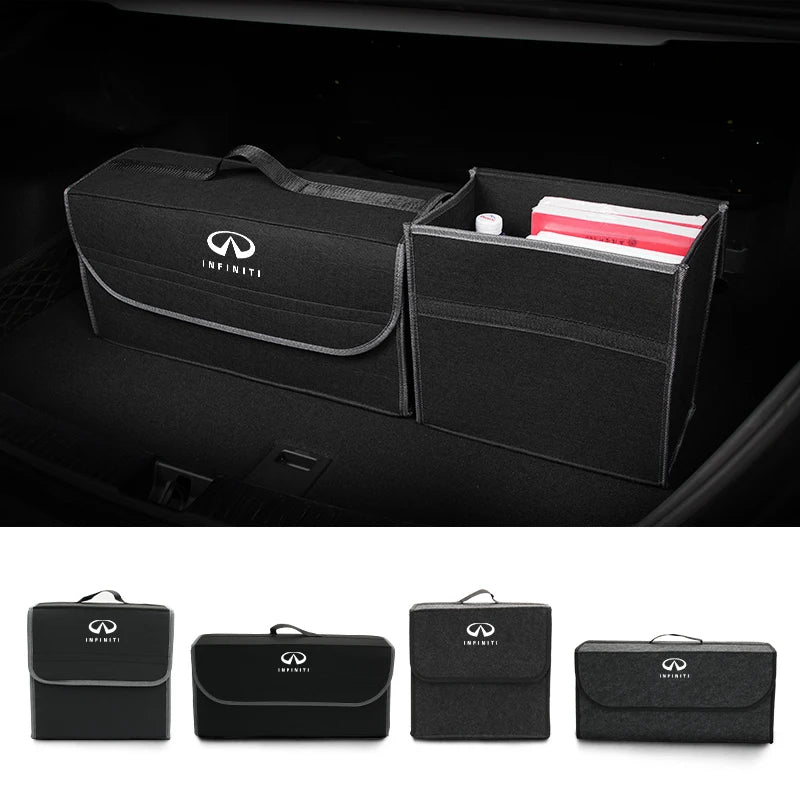 Felt Car Trunk Organizer Box Car Storage Bag Storage Organizer Tool For Infiniti Q50 FX35 Q30 G37 Q70 QX70 G35 Q60 QX50 QX60 QX8