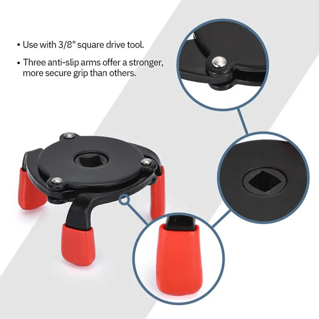 Universal 3 Jaw High Quality Oil Filter Remover Tool Cars Oil Filter Removal Tool Interface Special Tools Oil Filter Wrench Tool
