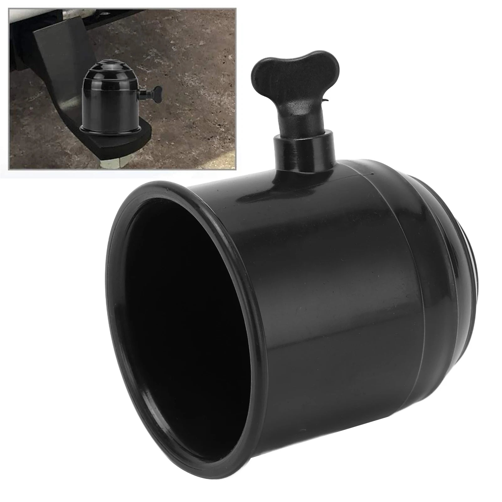 Trailer Hitch Ball Cover ABS Plastic Locking Knob Universal Fit for Truck RV SUV Towing Protection Dust Waterproof Cap