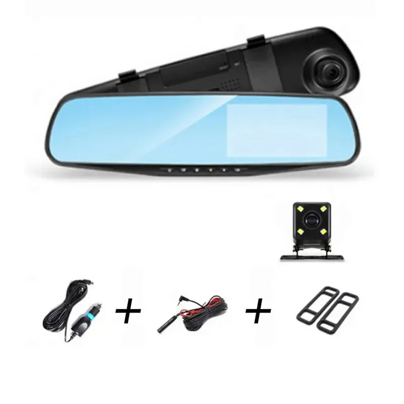 HD 1080P Dual Lens Car DVR Mirror Dash Cam Night Vision Front And Rear 170 Angle Reversing Camera Digital Video Recorder Backup