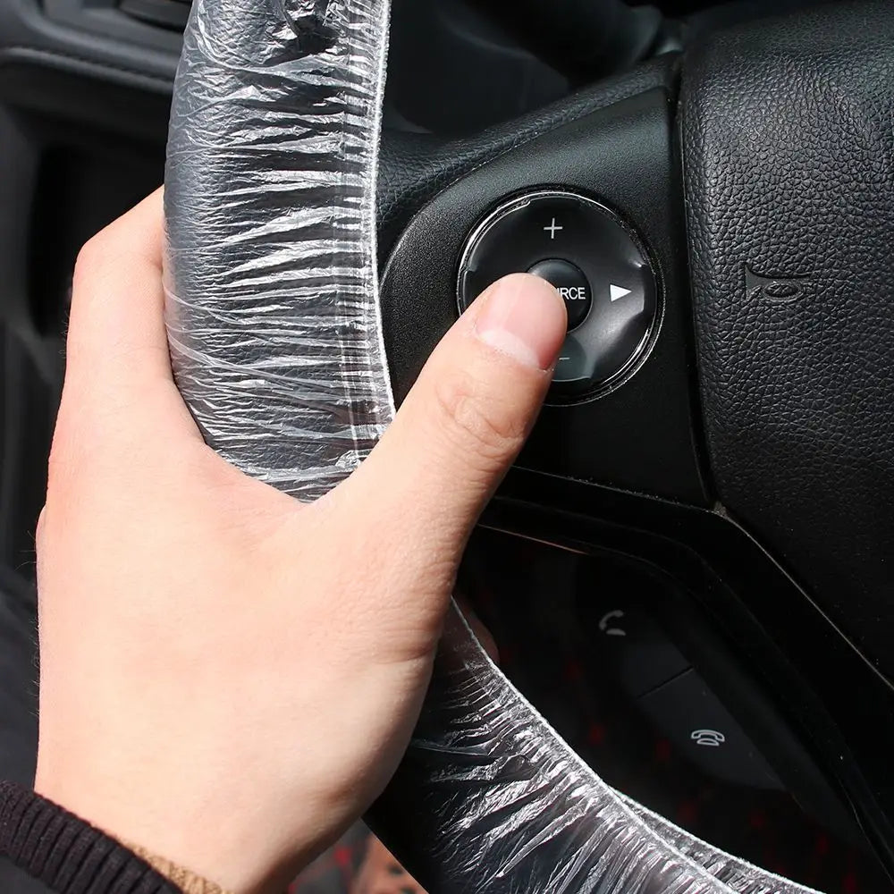 Universal 10/20/50pcs Car Steering Wheel Cover Seat Cover Car Lever Cover For Disposable Plastic Covers