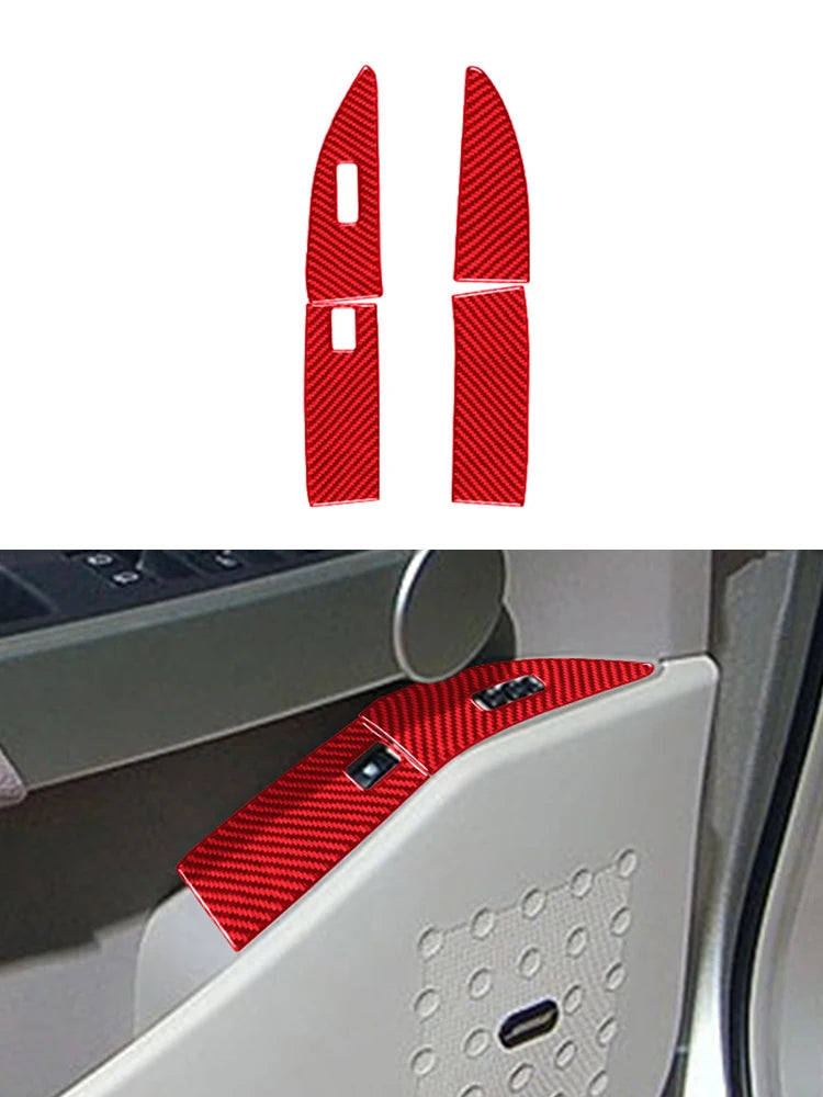 Carbon Fiber Red Sticker Car Interior Accessories For Nissan Quest 2004 2005 2006 Center Control Panel Dashboard Decorative Trim