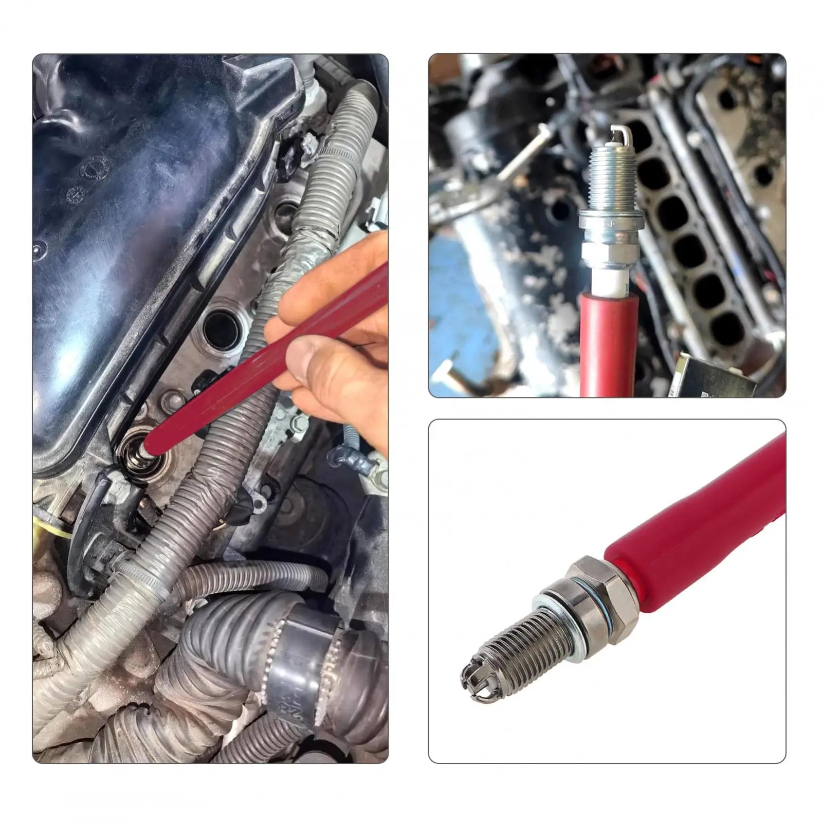Herramienta de extracción de bujías, varilla de goma, tubo de goma, apto para automóviles y motocicletas.