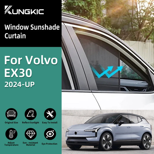 Car Sunshade For Volvo EX30 2024 2025 Magnetic Front Rear Windshield Curtain Side Window Sun Shade Visor