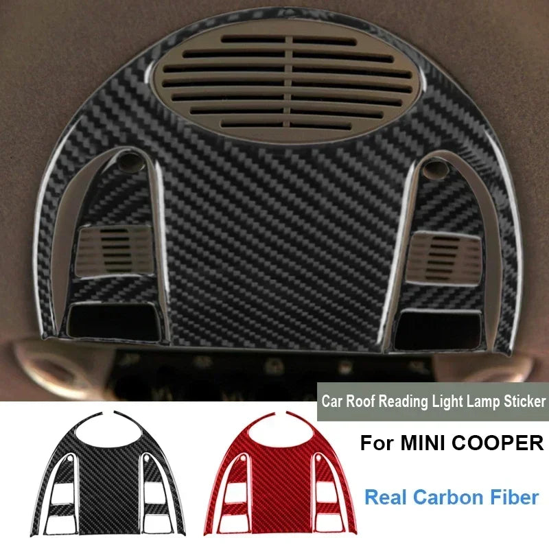 For Mini Cooper Hardtop R56 Clubman R55 R57 Accessories Carbon Fiber Interior Trim Car Roof Reading Light Lamp Cover Sticker