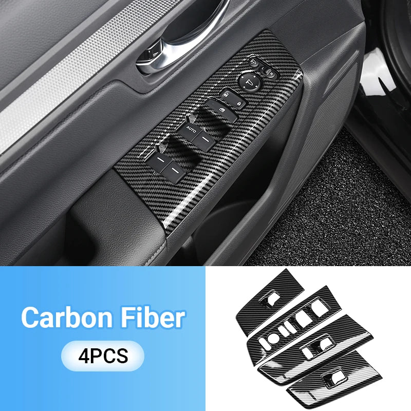 Car Accessories For Honda CR-V 6th 2023 2024 2025 Hybrid Door Armrest Panel Window Switch Lift Buttons Cover Frame Trim Stickers