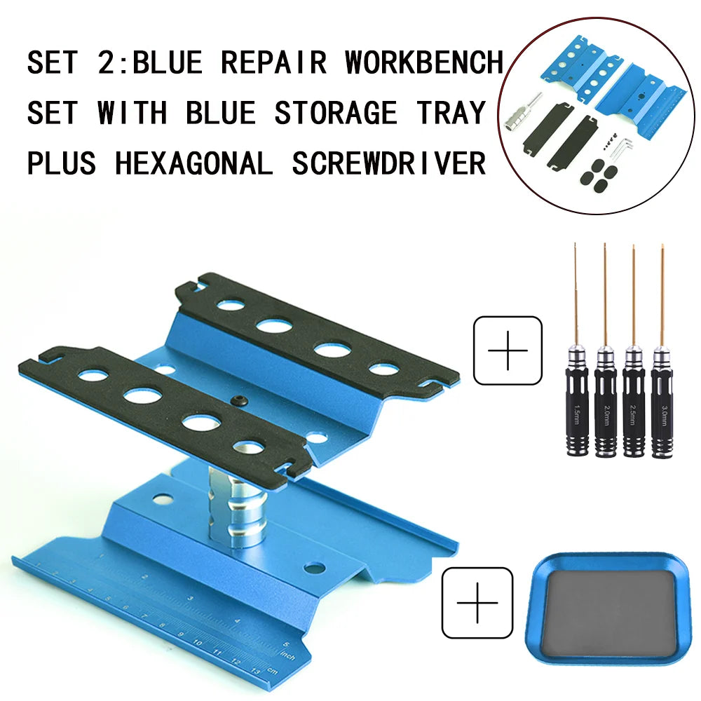 RC Car Tool Lifting Work Stand Mounting Platform 360 Degree Rotating Repair Station For 1/10 1/8 Buggy Crawler Car