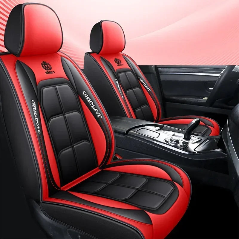 1pc Car Front Seat Cover, Rear Seat Cover All Inclusive Premium PU Leather Mat with Soft Cushion Full Package Protector Cover