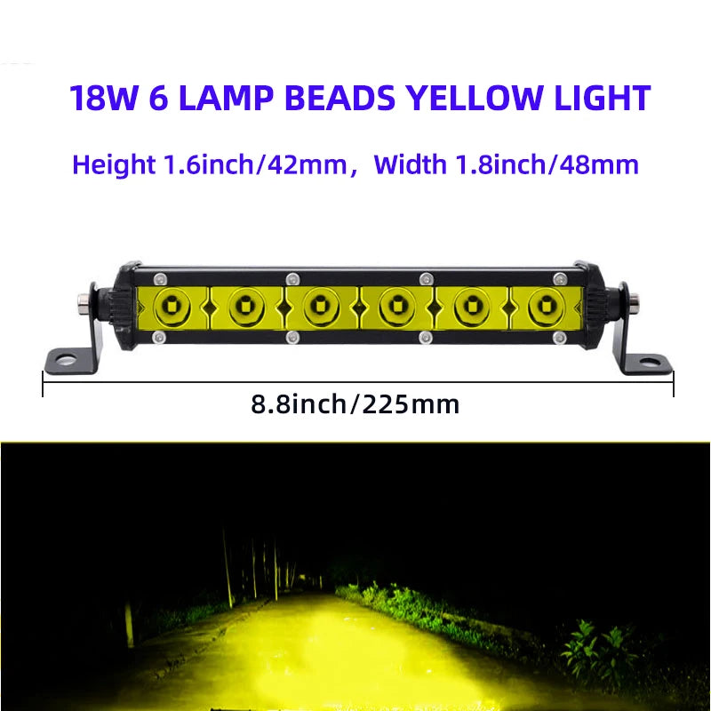 Car LED Work Light Bar 8.8'' 15'' inch Spotlight Flood 6/12 LED Work Light Bar for ATV Off Road Jeep SUV Car Running Lights