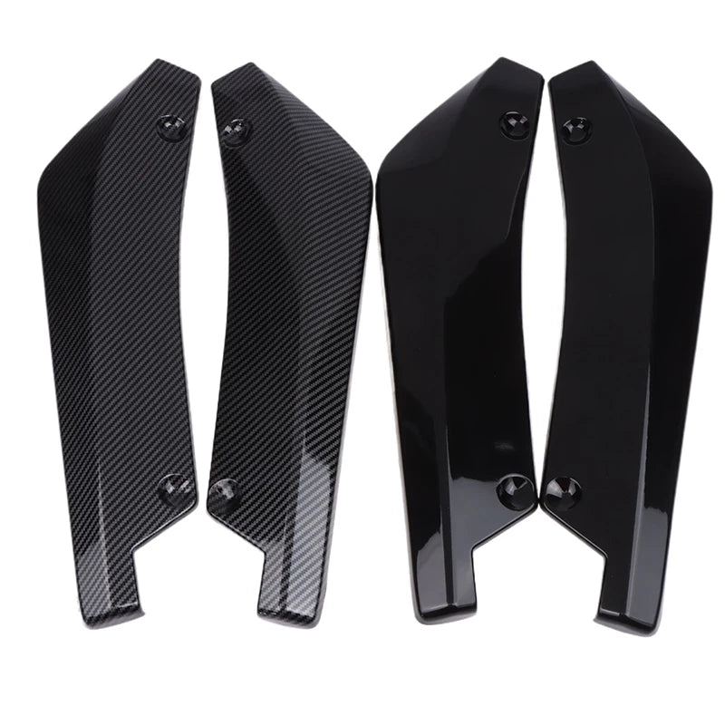 Vehicle Accessory: Carbon Fiber Winglets, Side Skirt Extension, Front/Rear Bumper Strip Lip Spoiler, Scratch Guard