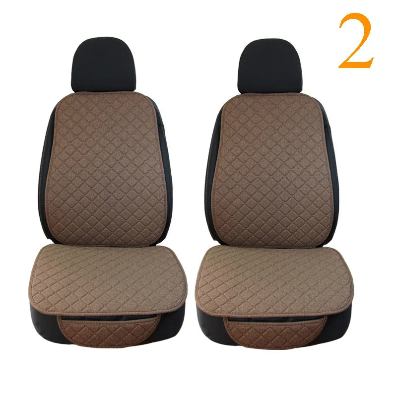 Car Seat Cover Accesorries Flax Summer Protect Cushion Protector Front Rear Full Set Vehicle Supplies Auto Interior Universal