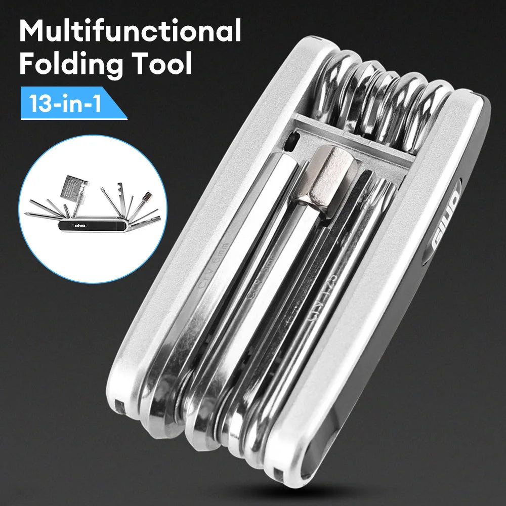 13 in 1 Bicycle Repair Tools Kit Portable MTB Road Bike Maintenance Tool Set Hex Spoke Screwdrivers Tyre Lever Allen Wrench