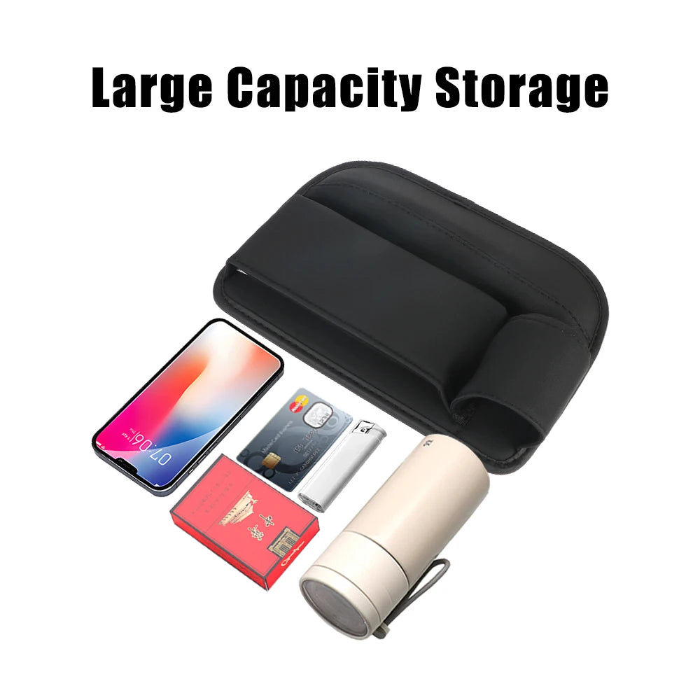 With Cup Holder Car Interior Accessories Auto Console Side Storage Box for Cellphones Car Seat Gap Organizer Pu Leather