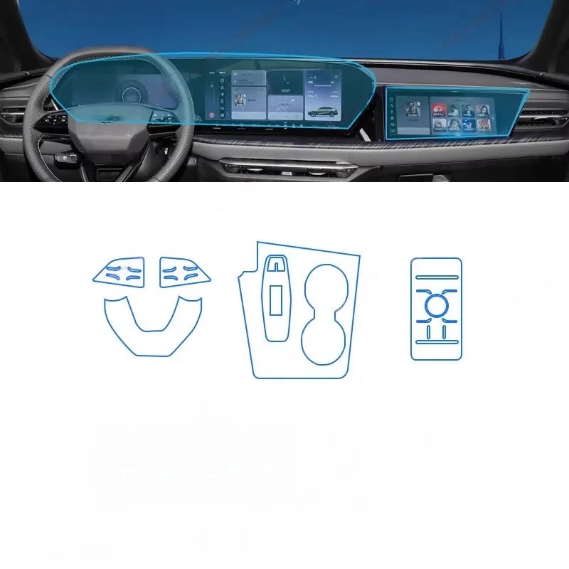 Car Central Control Navigation Panel Protective Film Q6L Q3L Q4L 2020- 2026 Car Interior Accessories For Audi Q5L