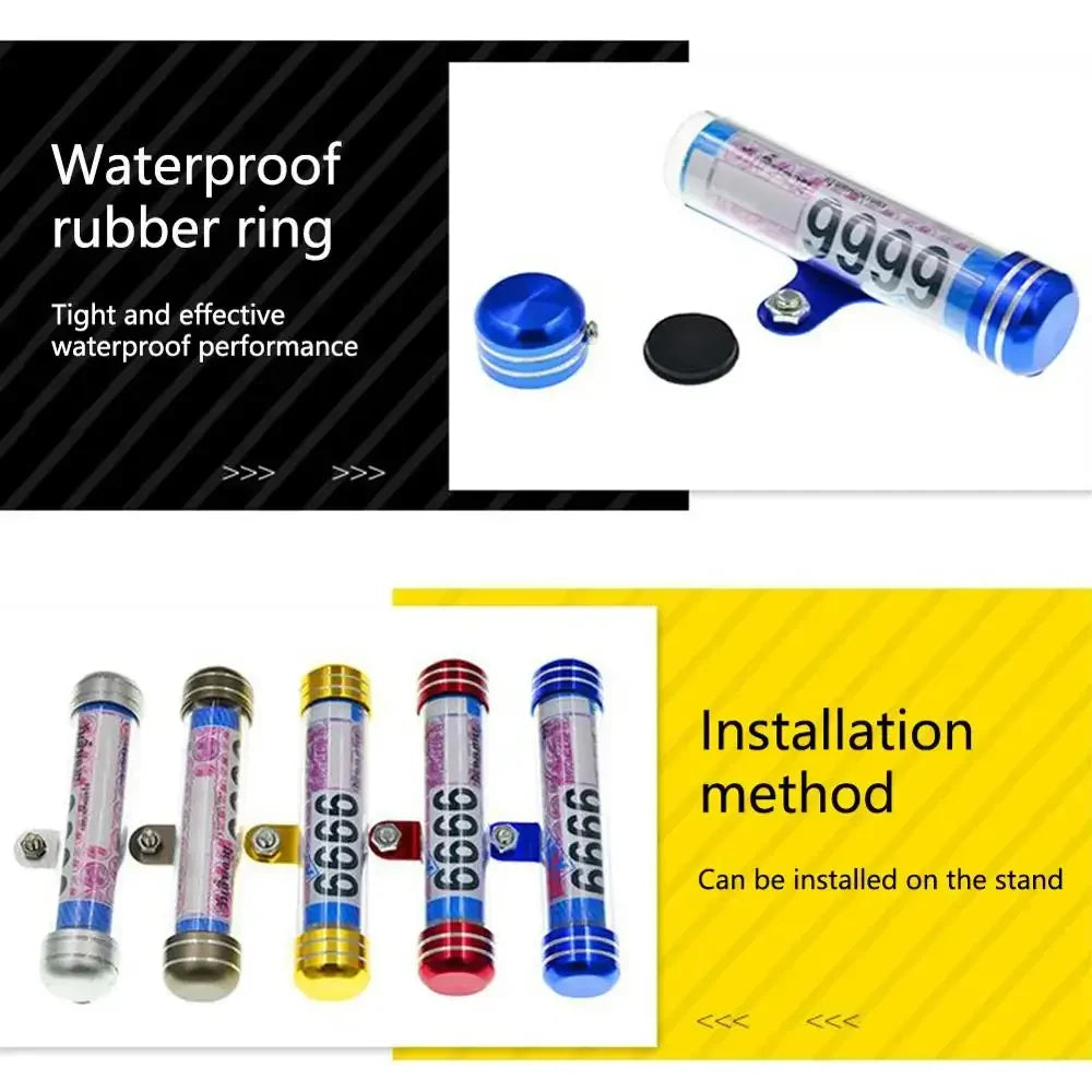 Motorcycle Motorbike Tube Tax Disc Cylindrical Holder Frame Registration Label Waterproof Real Motorcycle Accessories