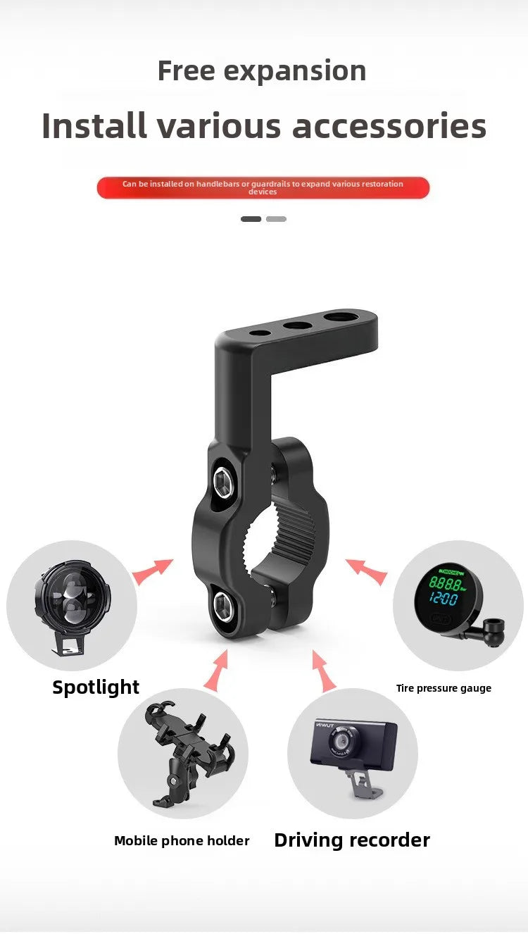 Soporte de aluminio para manillar de motocicleta, soporte para accesorios de motocicleta, accesorios para motocicleta para navegación electrónica adicional