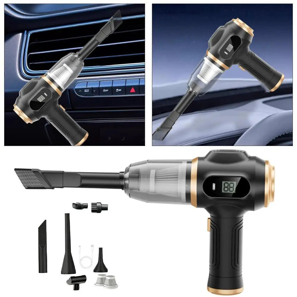 Car Vacuum Cleaner High Speed Handheld Fan Powerful 4 In1 Clean Machine Wireless Portable Vacuum Cleaner For Vehicle