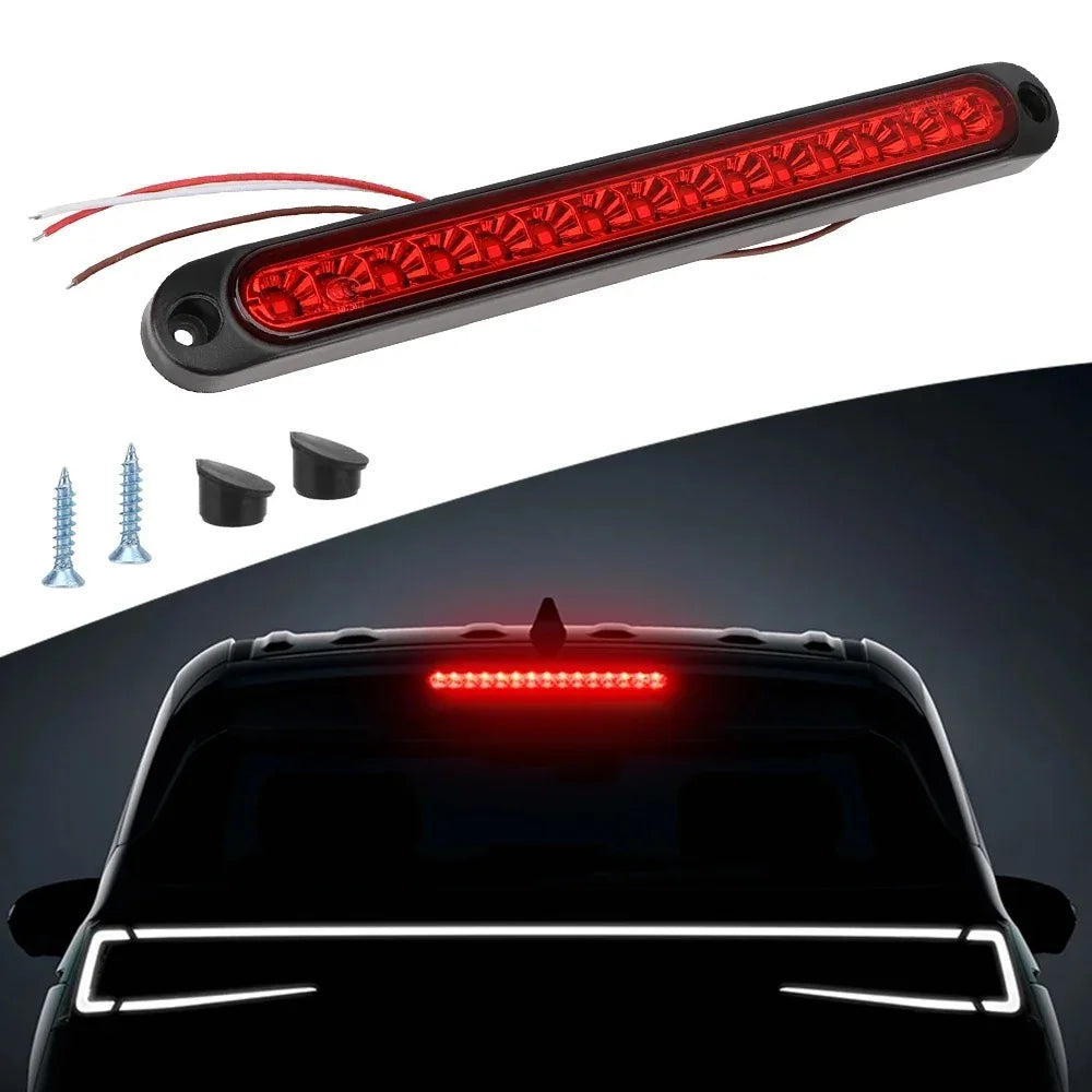 Car Light Bar 15-LED, Multi-Function Brake/Signal/Side Marker/Turn Warning Rear Light for Truck SUV RV 12V/24V