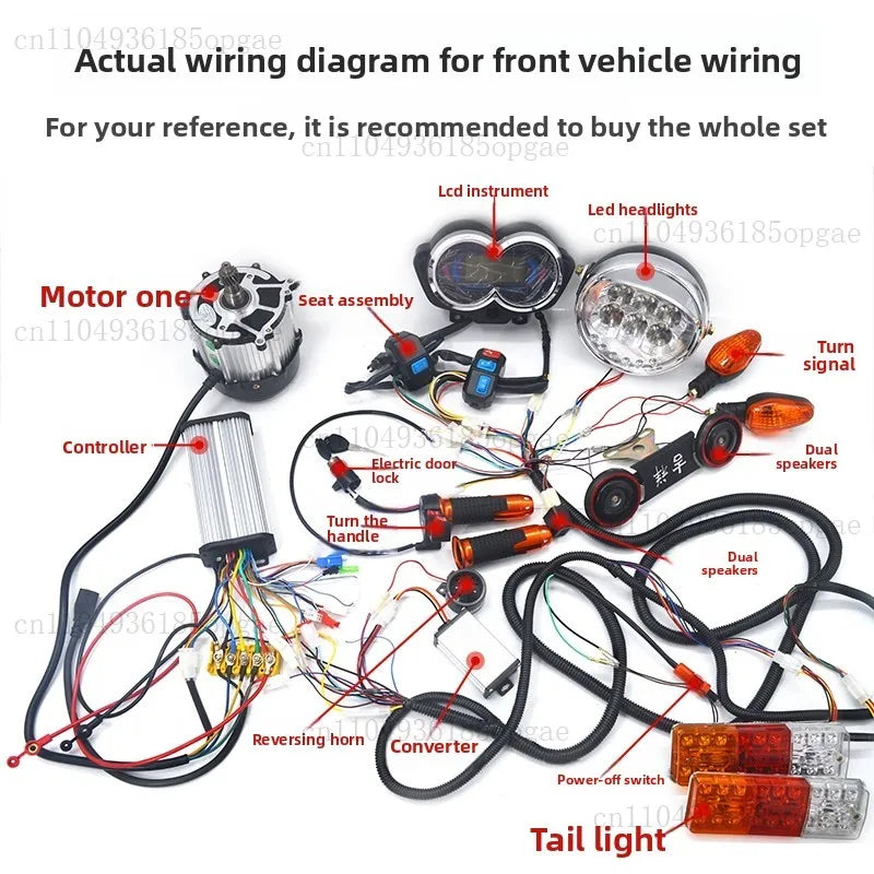 Electric Tricycle Line Assembly Vehicle Large Line National Standard Copper Core 6 Flat Harness Assembly Passenger Truck