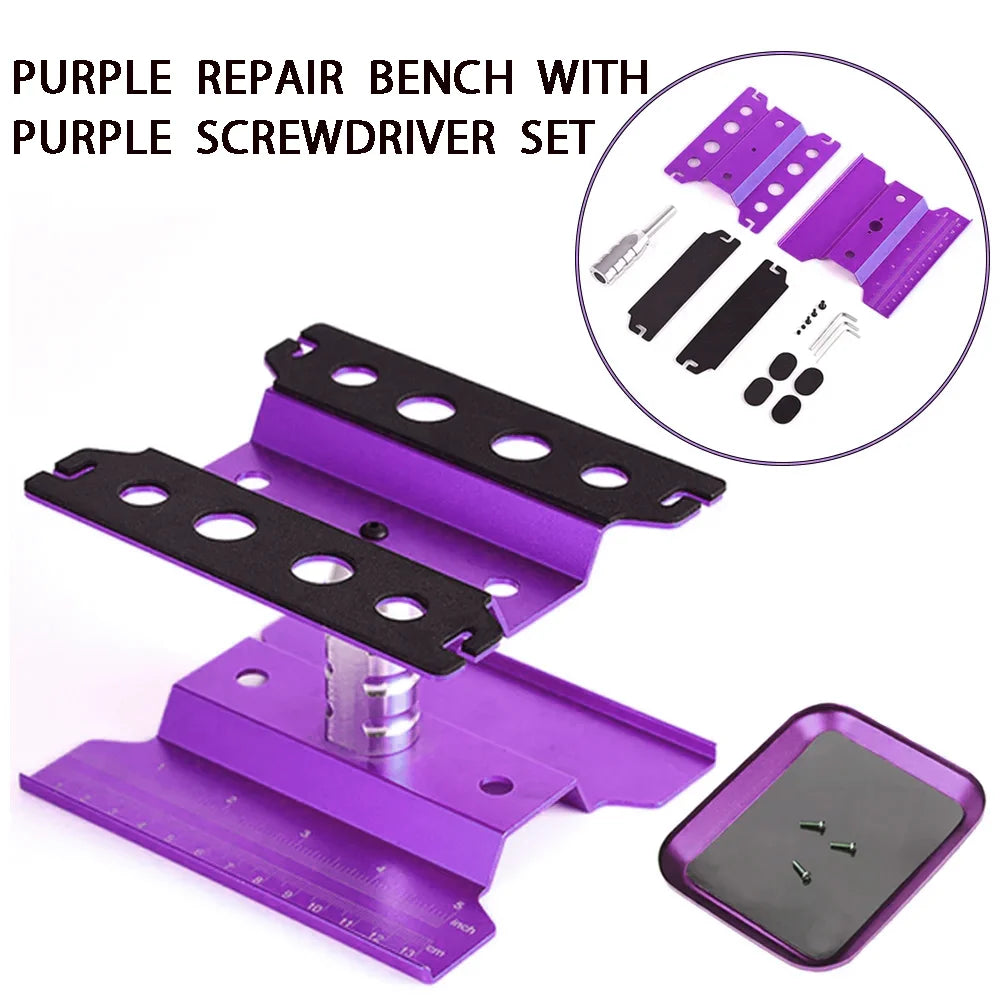 RC Car Tool Lifting Work Stand Mounting Platform 360 Degree Rotating Repair Station For 1/10 1/8 Buggy Crawler Car