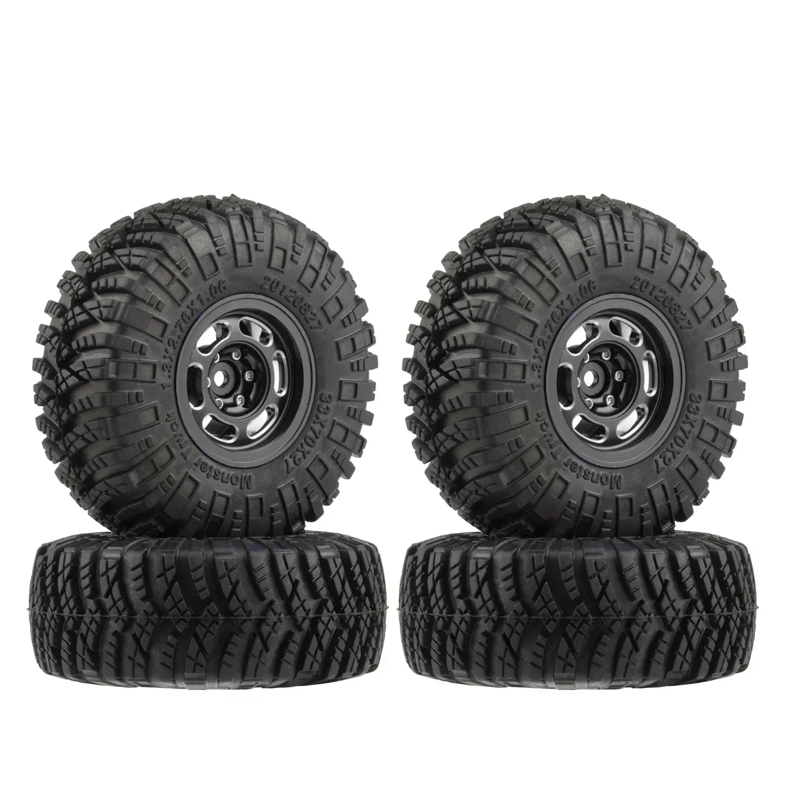 4PCS 1.3" Wheel tires 70*27mm Mud Terrain Tyre for 1/18 TRX4M 1/24 SCX24 RC Crawler Car