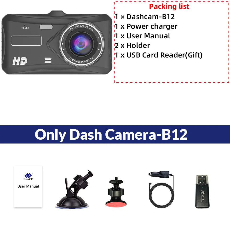 4 Inch1080P Dashcam 24H Parking Touch Night Vision Front Optional Rear Dash Cam Camera Video Recorder Black Box Smart Systems