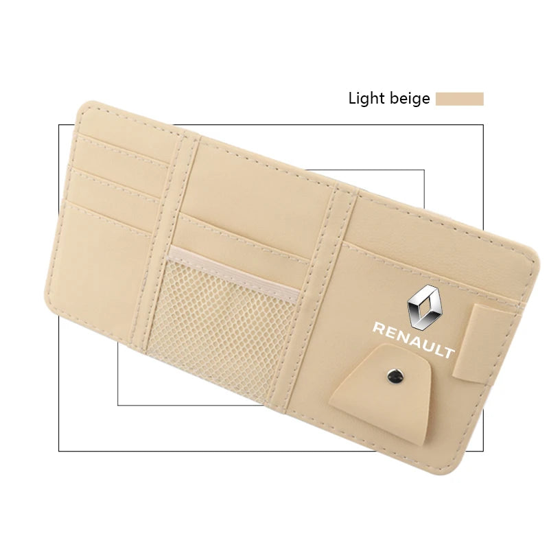 Car Sun Visor Organizer Multi-Pocket Auto Interior Accessories For Renault Megane 2 Duster Logan Captur Clio Laguna 3 Fluence