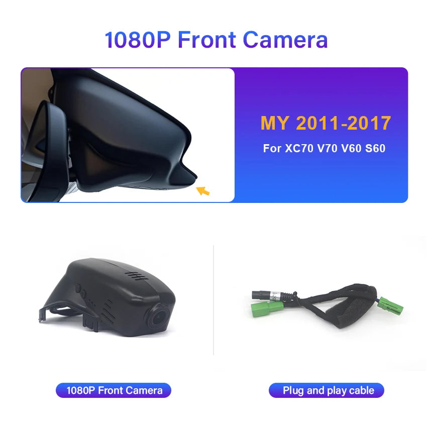 Dash Cam 4K For Volvo XC70 V70 V60 S60 2011-2017 Car DVR Dashcam Camera Video Recorder,Car Accessories
