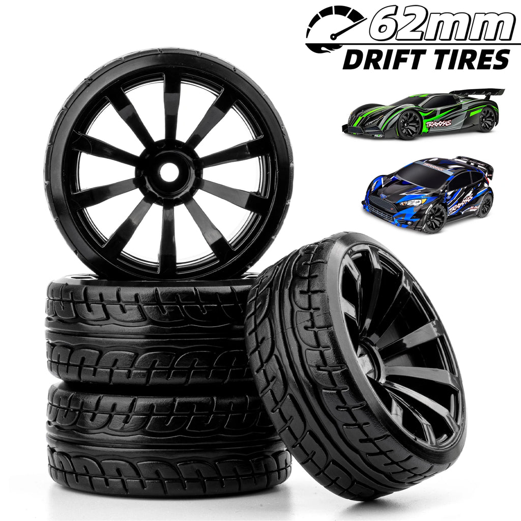 1/10 RC Drift On-road Wheels Hard Pattern Tyre for 1/10 Traxxas D4 HSP HPI Sakura TT01 Tamiya Drifting RC Car Drift Hard Tires