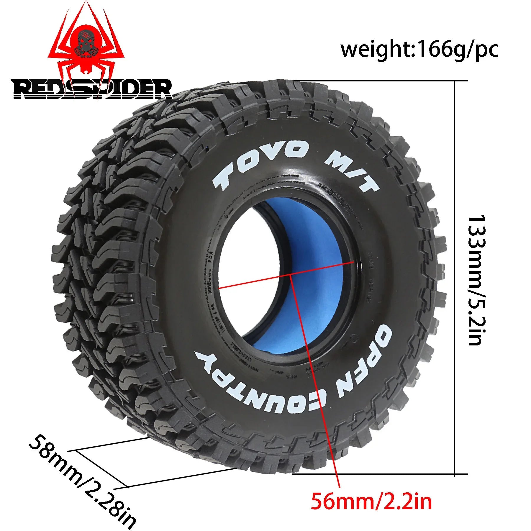 2.2-inch RC Simulation Climbing Car Tires Tyre for 1/7 1/8 MK07 CROSSRC YK Hyper GO MJX Upgrade Parts Kit RC Car OP Accessories