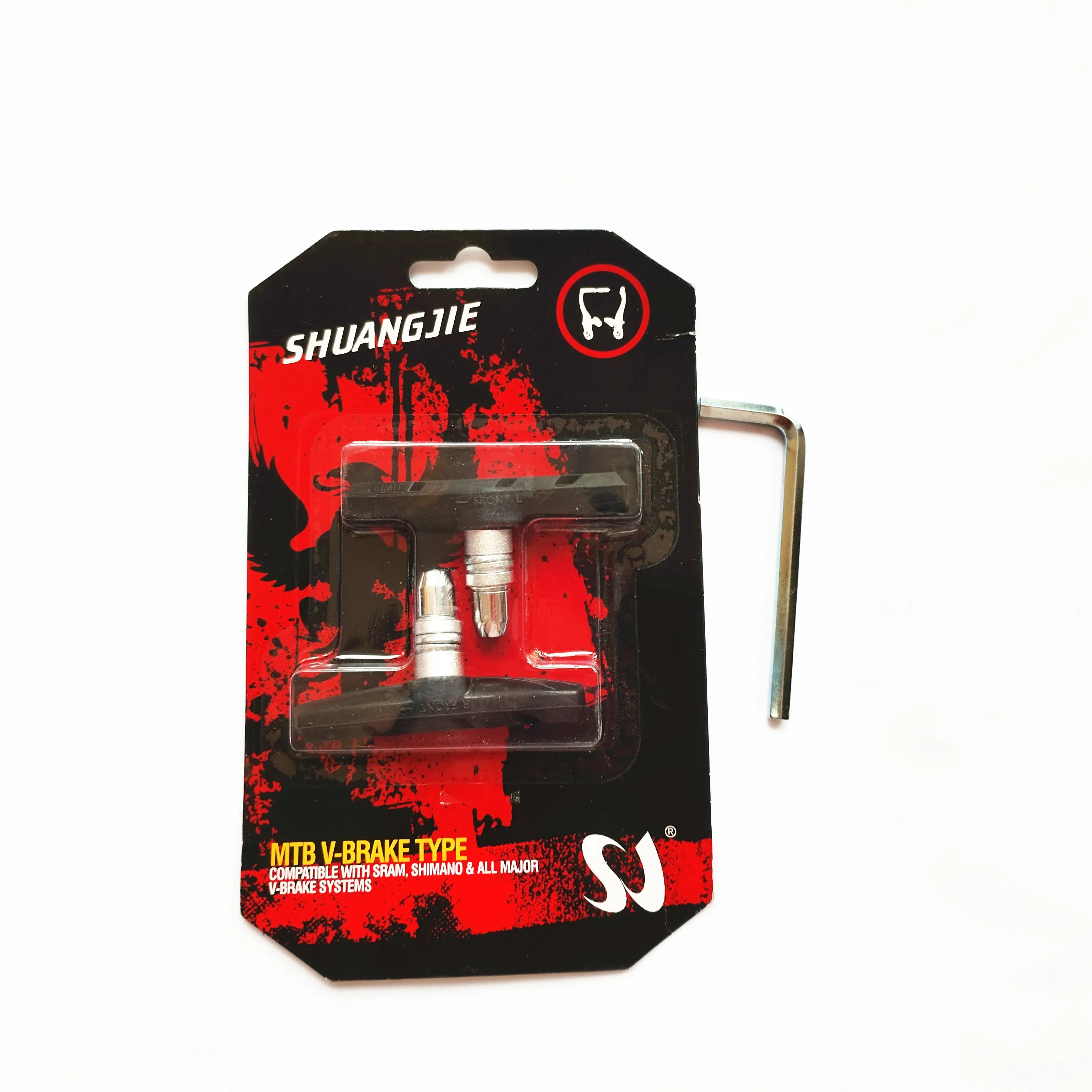 Bicycle Brake Pads with Installation Tool Disc Brake Pads for Cruiser MTB Mountain Bicycle Universal V-Brake Blocks