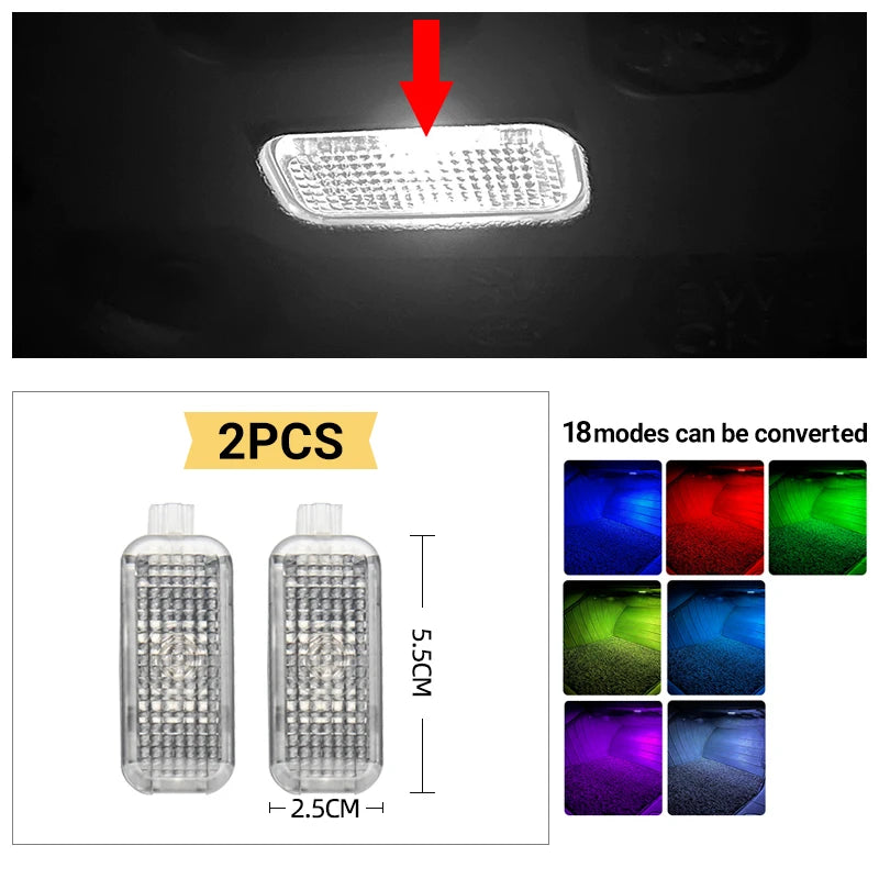 LED Car  Interior Footwell Lamp For Audi A1 8X A3 8V 8Y A4 B8 B9 A5 8T A6 C6 C7 C8 A7 A8 D3 D4 D5 Q2 Q3 8U F3 Q5 8R FY Q7 4L 4M