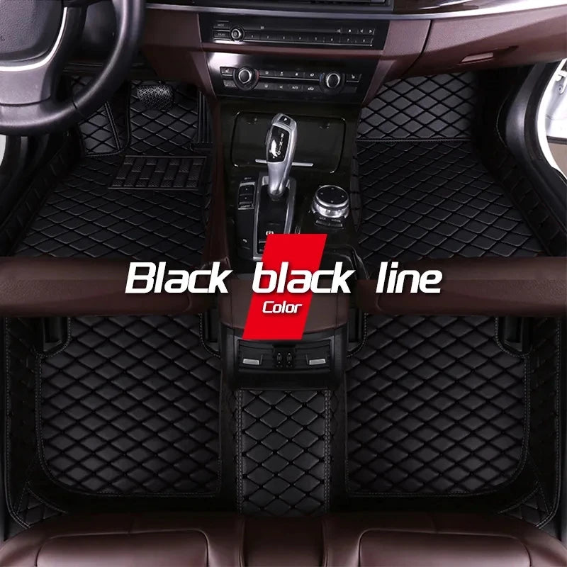 Car Floor Mats For Audi A6 C6 4F 2004~2011 Carpet Luxury Leather Mat Full Set Durable Rug Auto Interior Parts Car Accessories