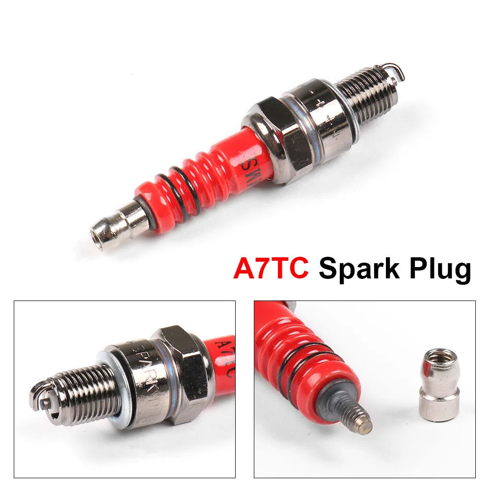 Spark Plug Red A7TC GY6 4 Stroke 50cc 80cc 100cc 125cc 150cc Moped Scooter ATV