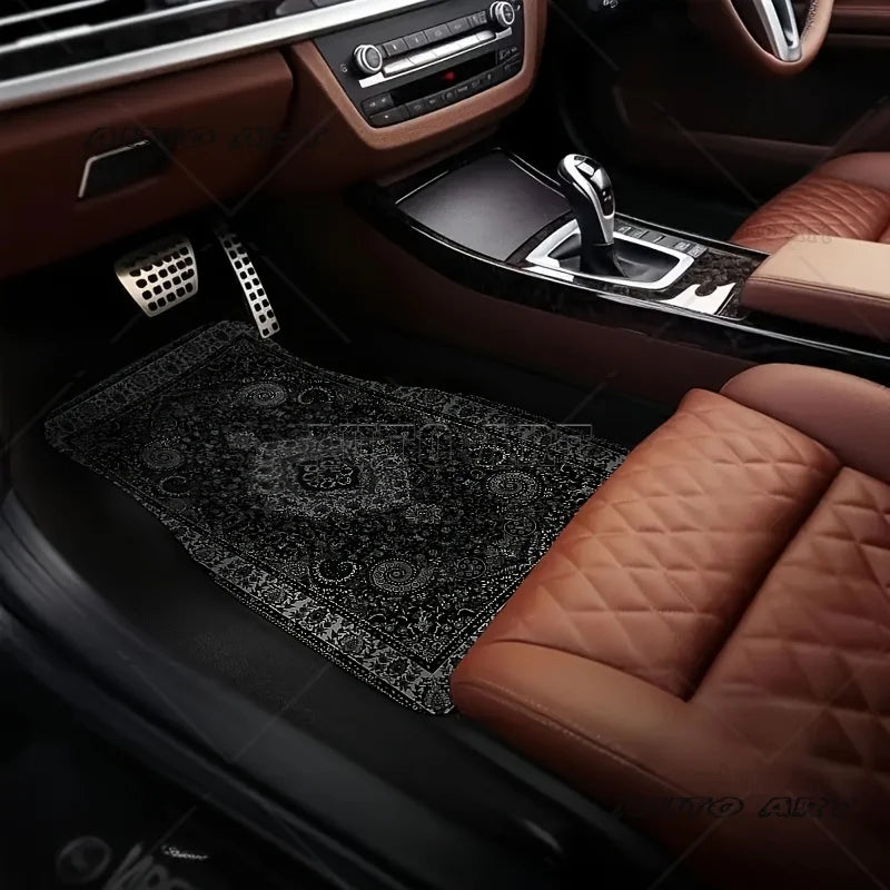 4pcs Moroccan Universal Vintage Car Floor Mats Front And Rear Seat Protection for All Vehicles Four Seasons Universal Car Carpet