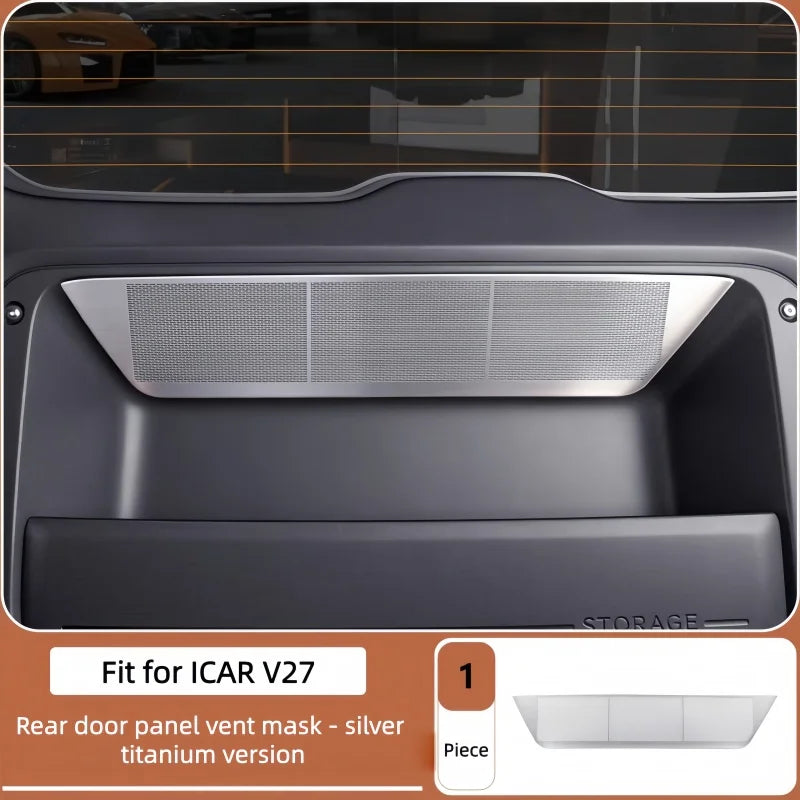 Fit for Chery ICAR V27 2026 Auto Trunk Tailgate Air Outlet Dust-proof Protection Cover Auto Interior Modification Accessories