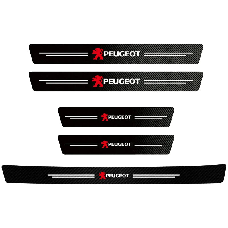 Car Accessories Car Door Sill Protector Welcome Pedal Decoration Leather Stickers For Peugeot 206 208 207 3008 308 2008 107