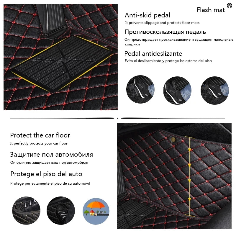 Car Floor Mats For Mazda Cx-5 2012 20132014 2015 2016 2017 2018 Flash Mat Leather Custom Foot Pads Automobile Carpet Car Covers
