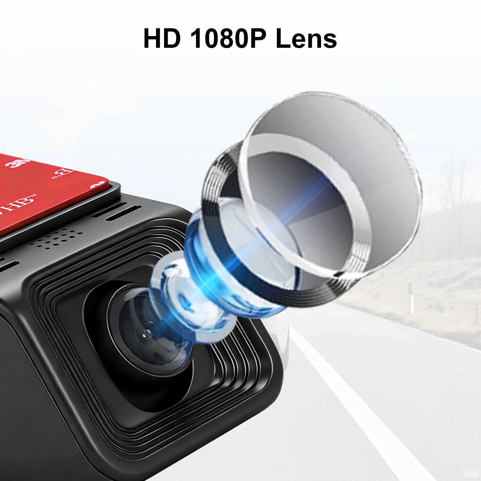 1080P HD Dash Camera, USB Front Dash Camera Universal Car DVR for Android System with ADAS Plug in the SD Card