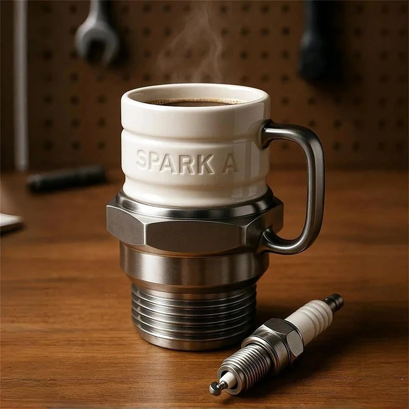 Spark Plug Mug Coffee Mug Cup For Car Lovers Automotive Themed Coffee Mug For Car Enthusiasts Mechanics & Garage Lovers