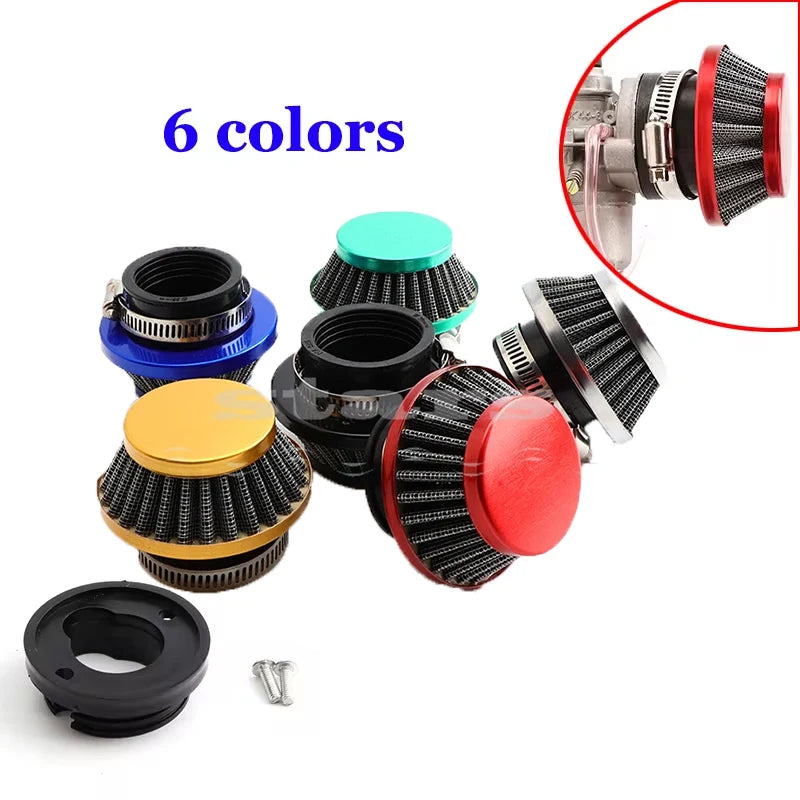 Motorcycle 42mm Air Filter with Connector For Pocket Bike Mini moto Quad ATV Dirt Bike 47cc 49cc 2 stroke engine carburetor