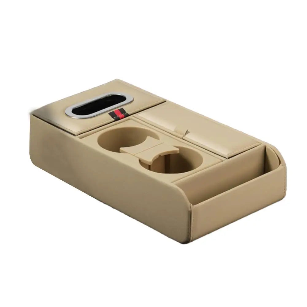 Car Armrest Box Organizer Luxury Storage Tray with Cup Holder Tissue Box Multifunction Center Console Accessories Auto Interior