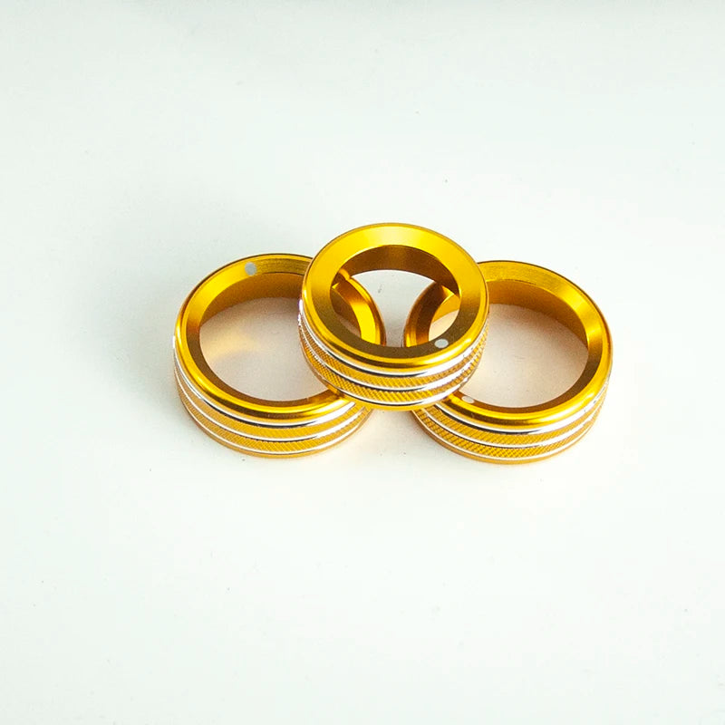 Car Dashboard A/C Control Knobs Decoration Ring Metal Trim Cover For Alfa Romeo MITO 2012-2018 Interior Accessories